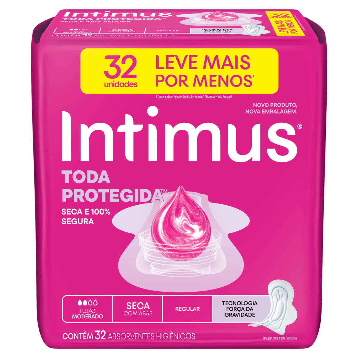 Absorvente Tripla Protecao Seca com Abas Intimus 32 Unidades