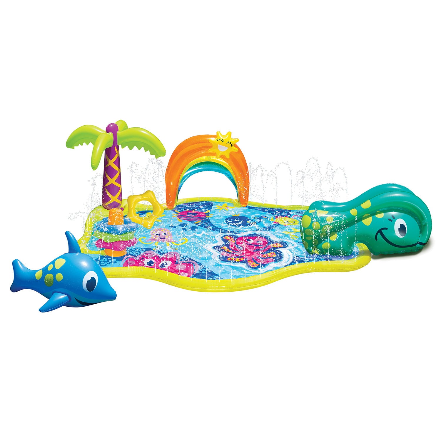 Banzai Jr. Splish Splash Water Park Outdoor Summer Play Center， Ages 18 months+