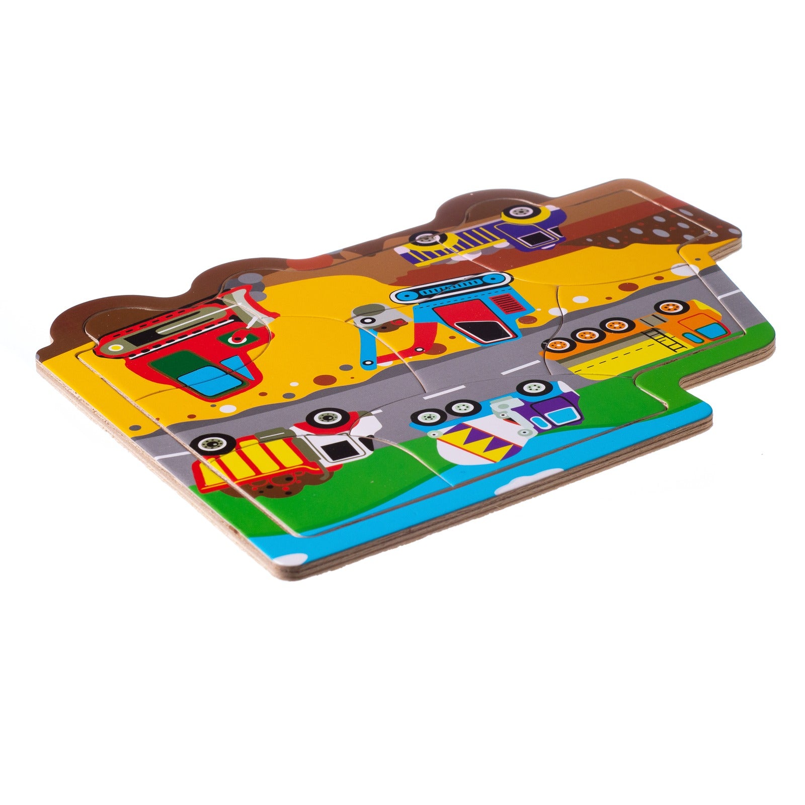 Eliiti Wooden Construction Jigsaw Puzzle for Boys Toddlers 2 to 4 Years Old