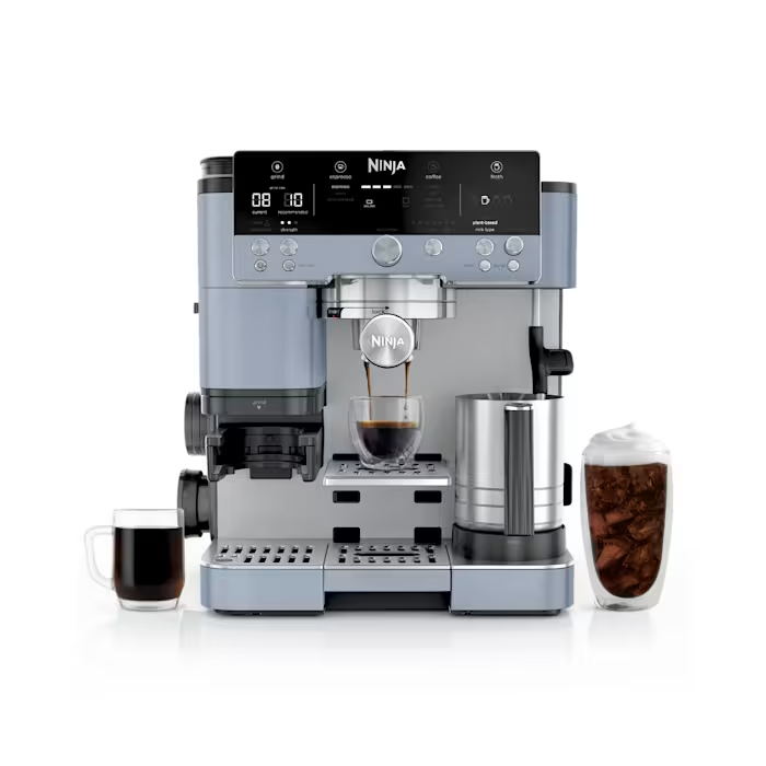 Ninja LUXE CAFÉ Premier Series, máquina de expresso, máquina de café a gotas e cerveja rápida a frio, moinho integrado, manuseio assistido, batedor mãos livres.