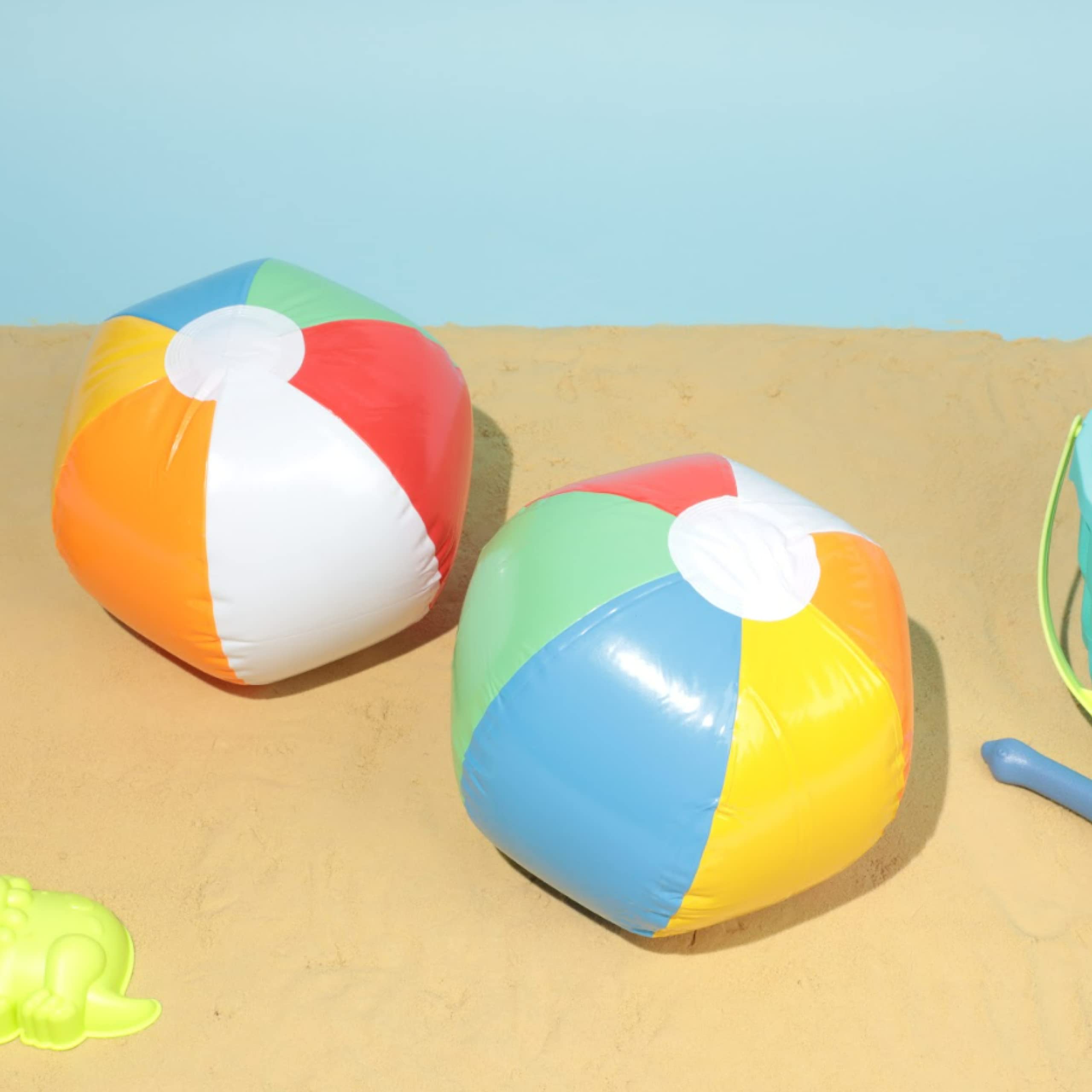 Large Beach Balls Bulk Pack - Big Inflatable Beach Ball 24 Inch - Giant Beach