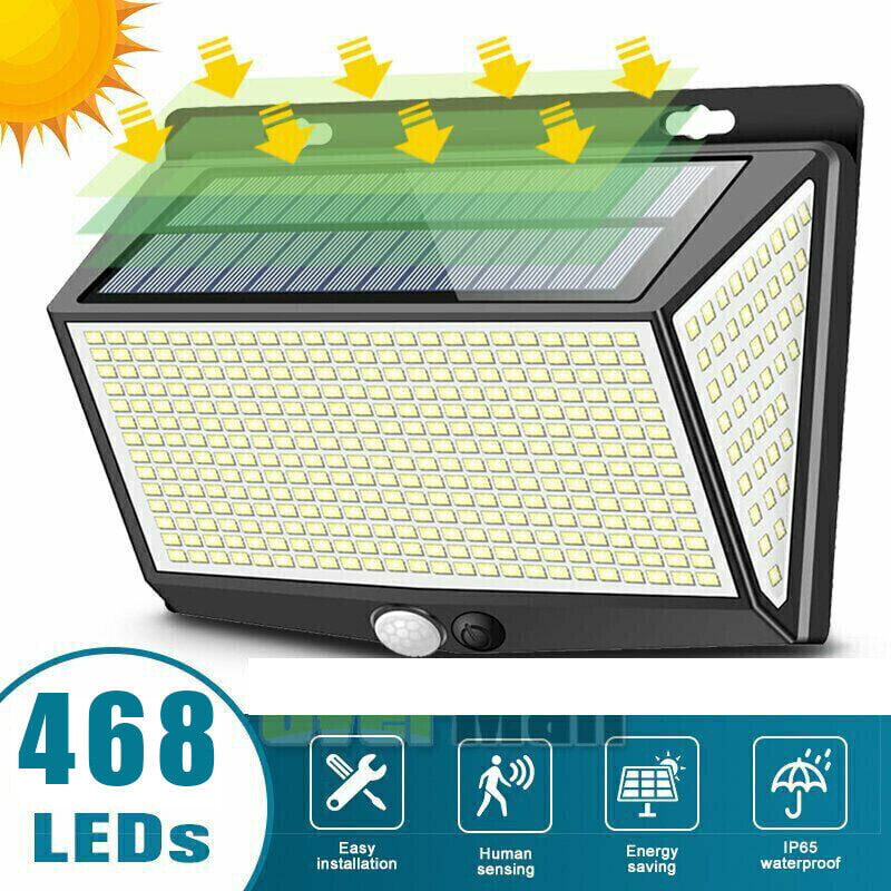 Solar Lights Outdoor Waterproof， 2200LM Super Bright Solar Motion Sensor Flood Wall Lights， Wireless Outdoor Security Wall Lights with 270° Wide Angle Illuminationand 3 Lighting Modes