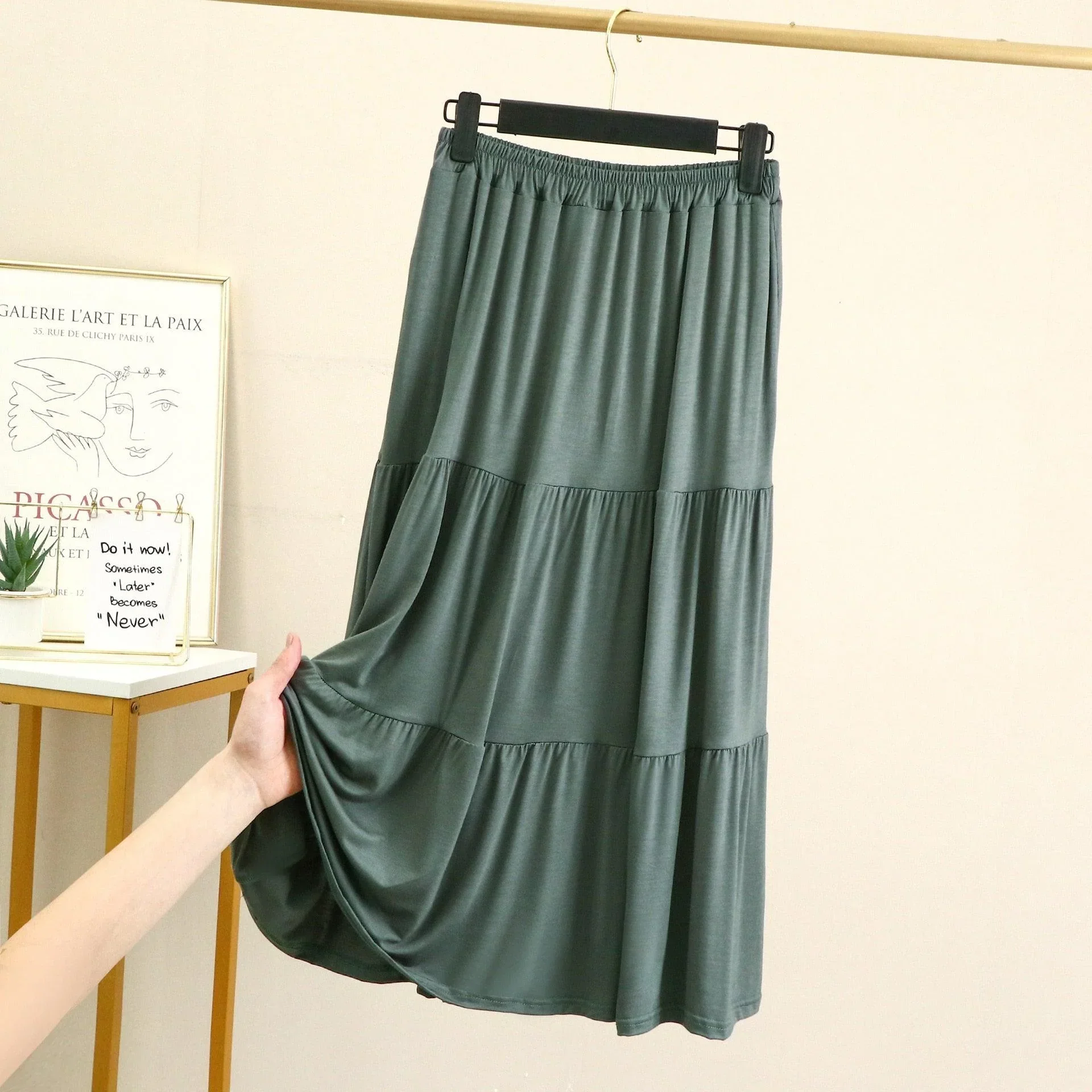 Saia Gentle em Modal - Tamanho Único (super elástica na cintura)