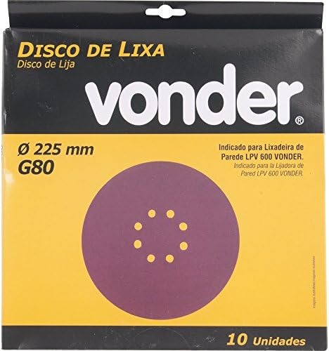 Vonder, Disco De Lixa Com Costado Em Pluma 225 Mm, Gr?o 80, Para As Lixadeiras Lpv 400B, Lpv 600, Lpv 925, Lpv 950B E Lpv 1000.