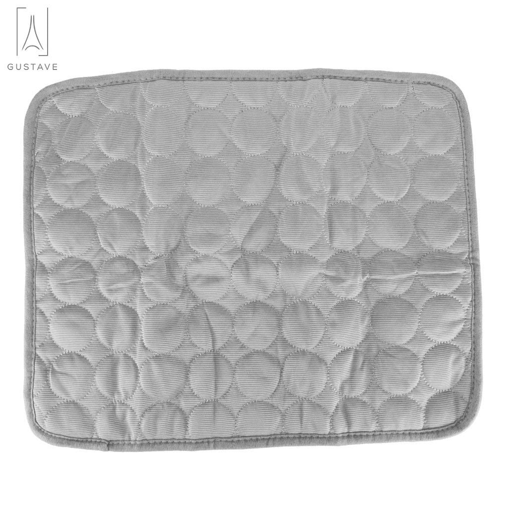 Gustave Summer Pet Self Cooling Mat for Dogs Cats Heat Relief Pad Breathable Ice Silk Surface Cooling Pet Bed Washable Comfort Blanket Sleep Mat 