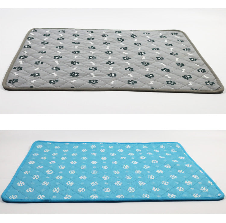 SAYTAY Cooling Mat， Pet Cooling Pad for Dogs Cats Breathable Ice Silk Self Cooling Pet Bed Washable Comfort Pad Blanket Sleep Mat Ideal for Home Travel Car (Snowflake)