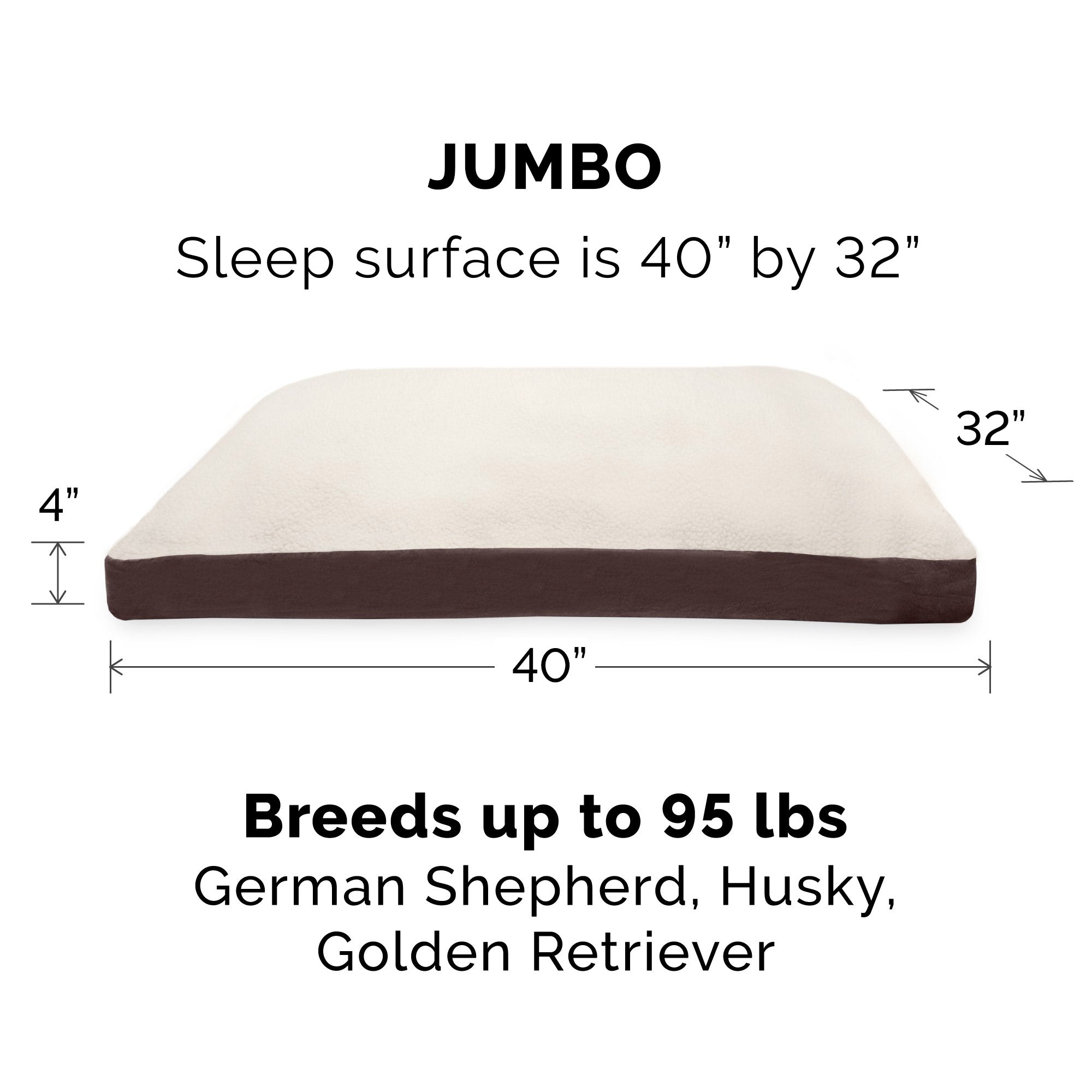 FurHaven Pet Products， Deluxe Sherpa and Suede Pillow Bed for Dogs and Cats， Espresso， Extra Large