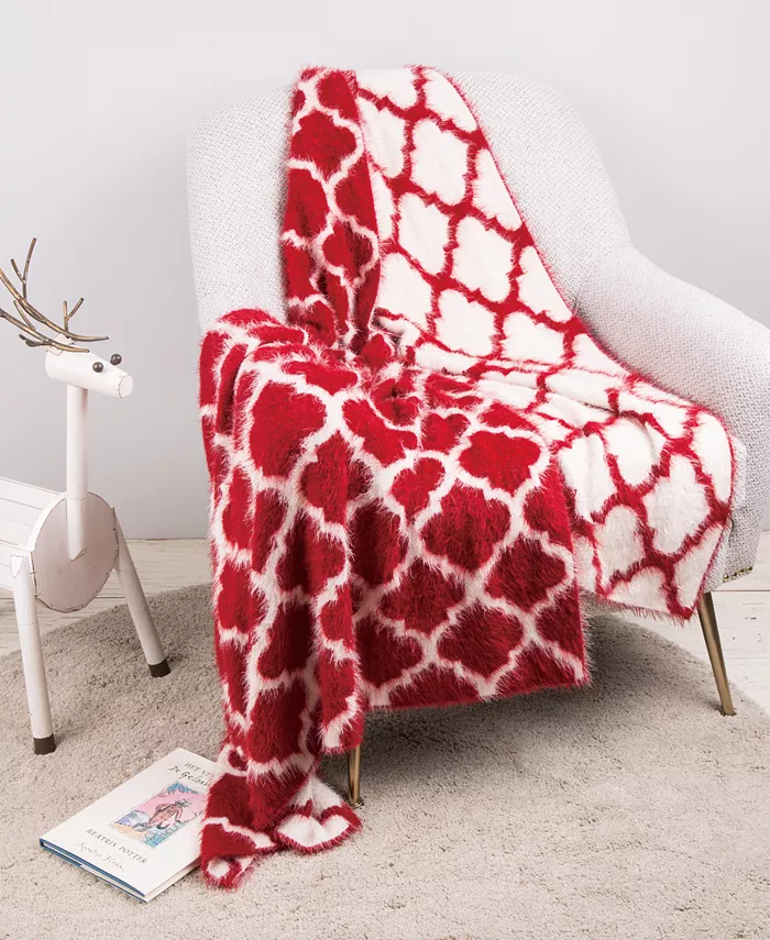 Glitzhome Diamond Reversible Eyelash Throw， 50