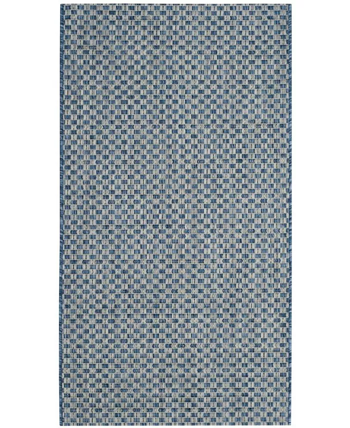Safavieh Courtyard Blue and Light Gray 2' x 3'7