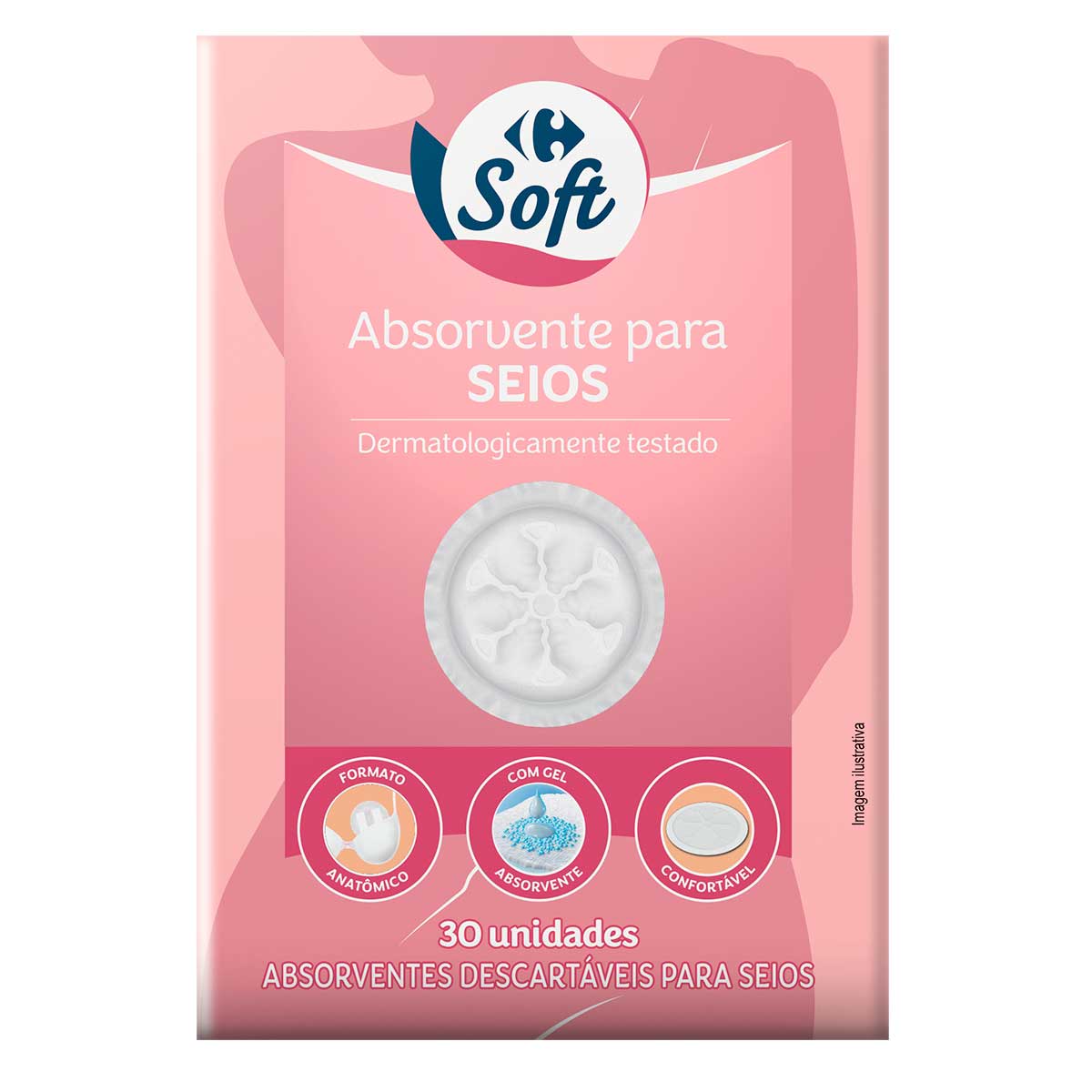 Absorvente para Seios Descartavel Carrefour 30 unidades
