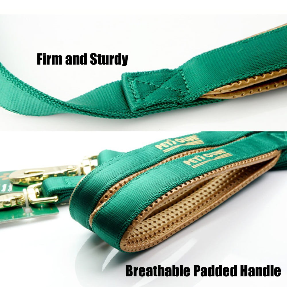 Heavy Duty Collar with Metal Buckle Zinc Alloy Fittings for Medium Large Dogs，Green Gold Wide Type