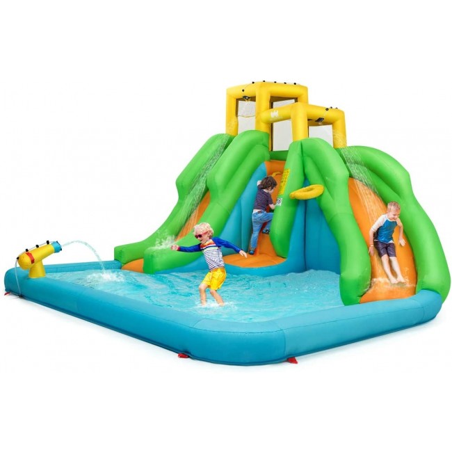 Inflatable Water Park Bounce House Kids Castle Jumper with Climbing Wall without Blower