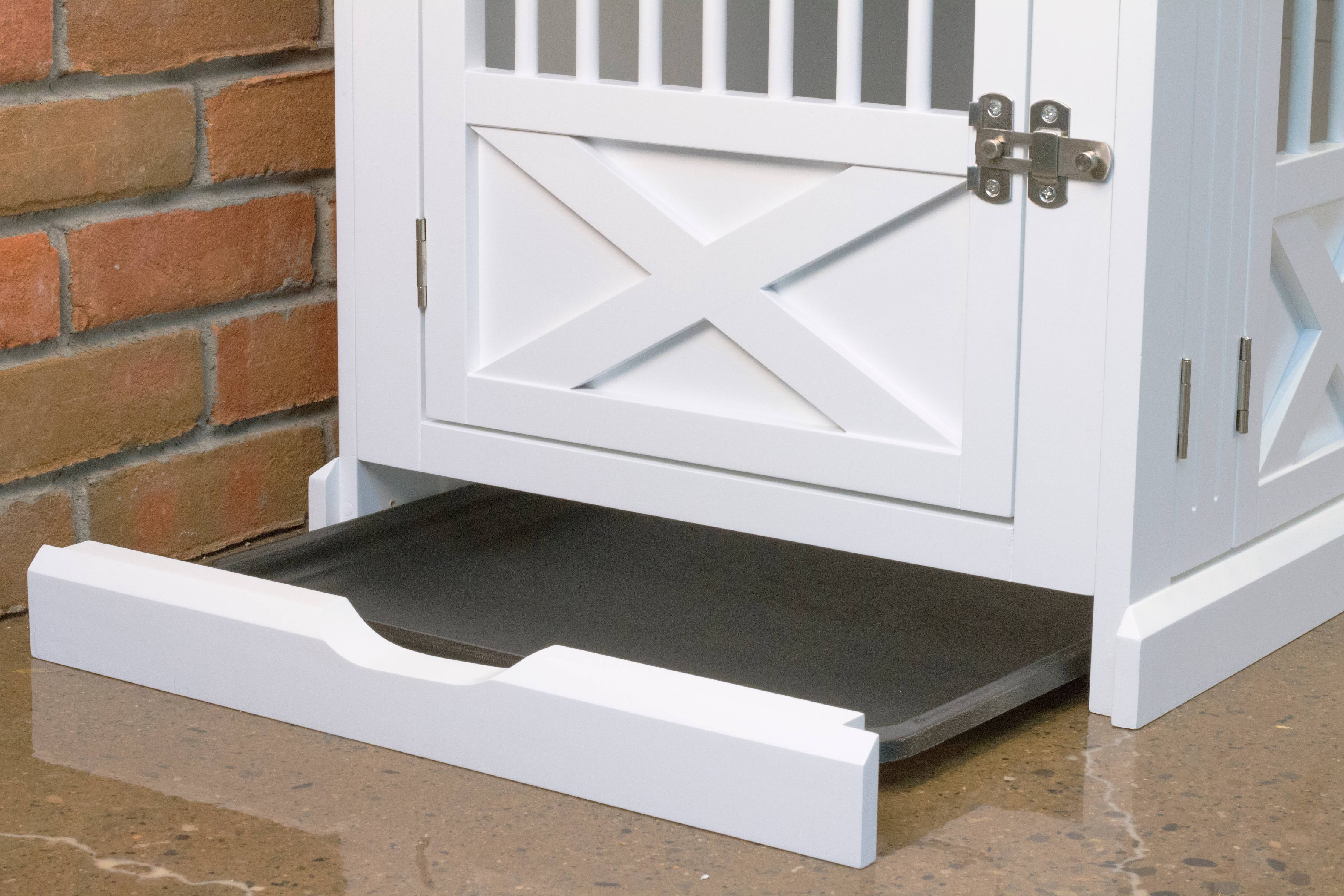 Zoovilla Triple Door Dog Crate， White， Medium， 30.63