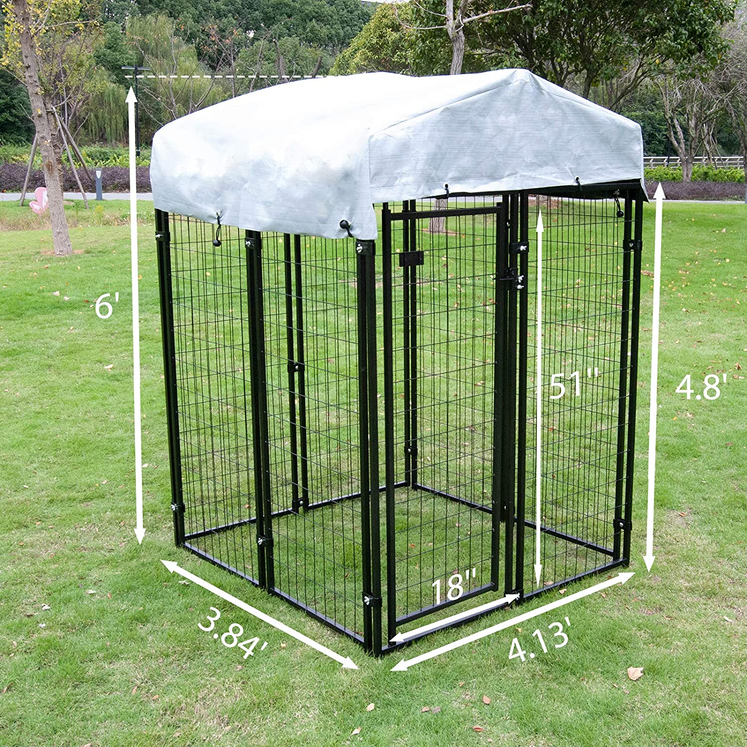Polar Aurora Dog Playpen Heavy Duty Large Outdoor Dog Kennel Galvanized Steel Fence