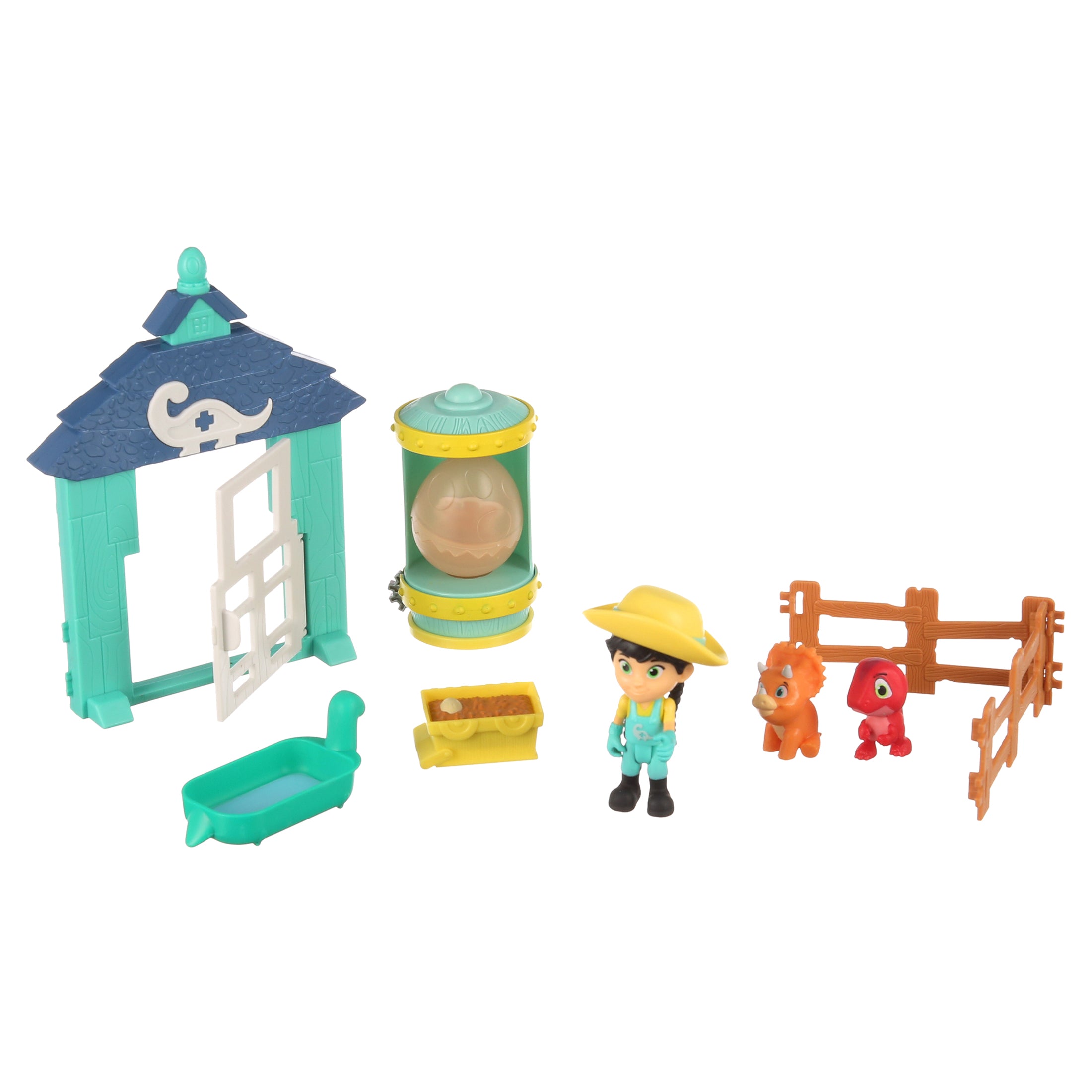 Jazwares Dino Ranch Hatchery Adventure Action Figure Set， 12 Pieces