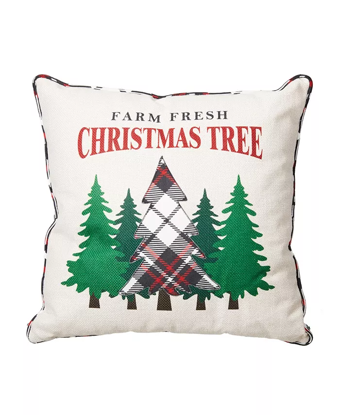 Glitzhome Farm Fresh Christmas Tree Pillow