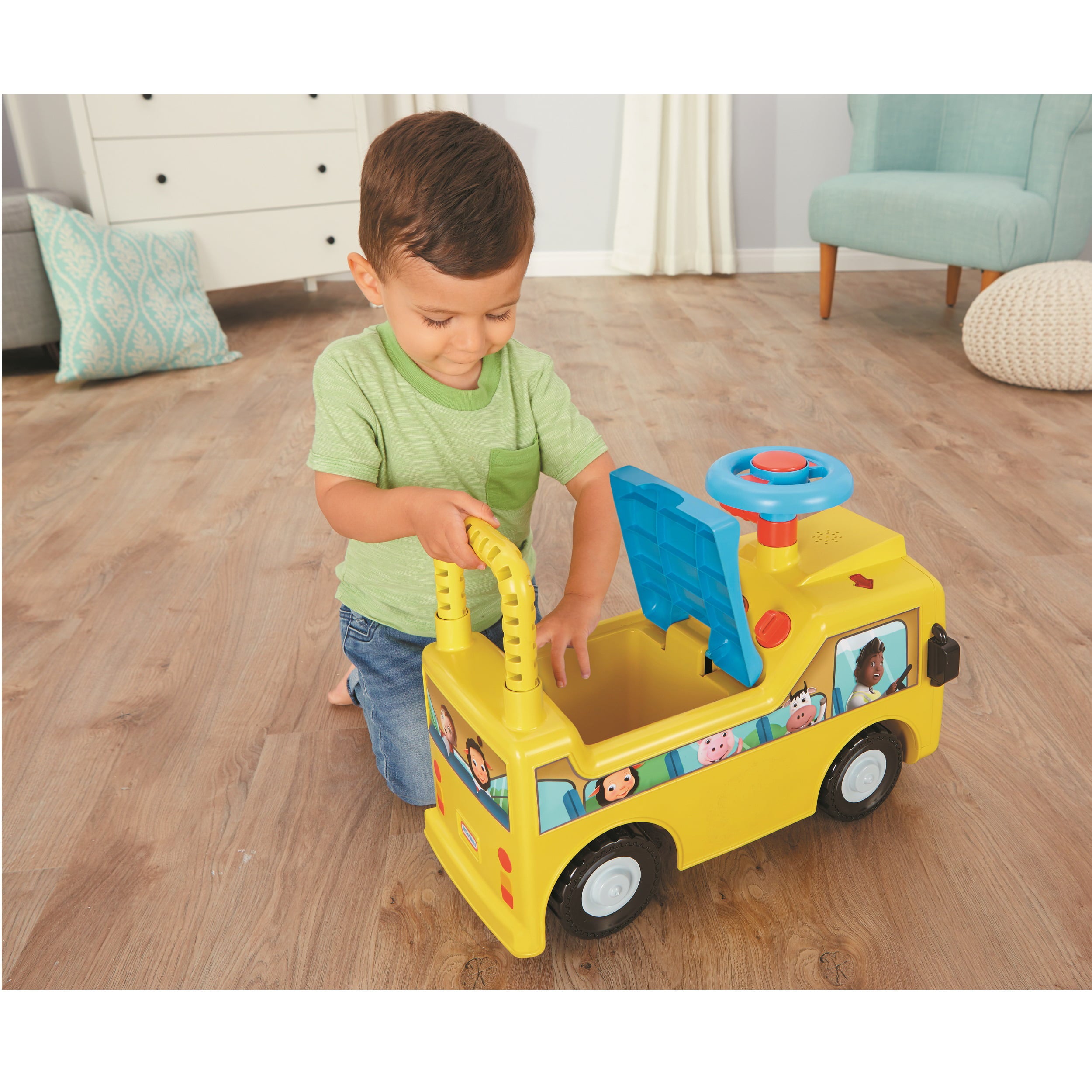 Little Tikes Little Baby Bum Wheels on the Bus Ride on Push Car Toy， Toddler Toy for Boys Girls Ages 1 2 3 Year Old