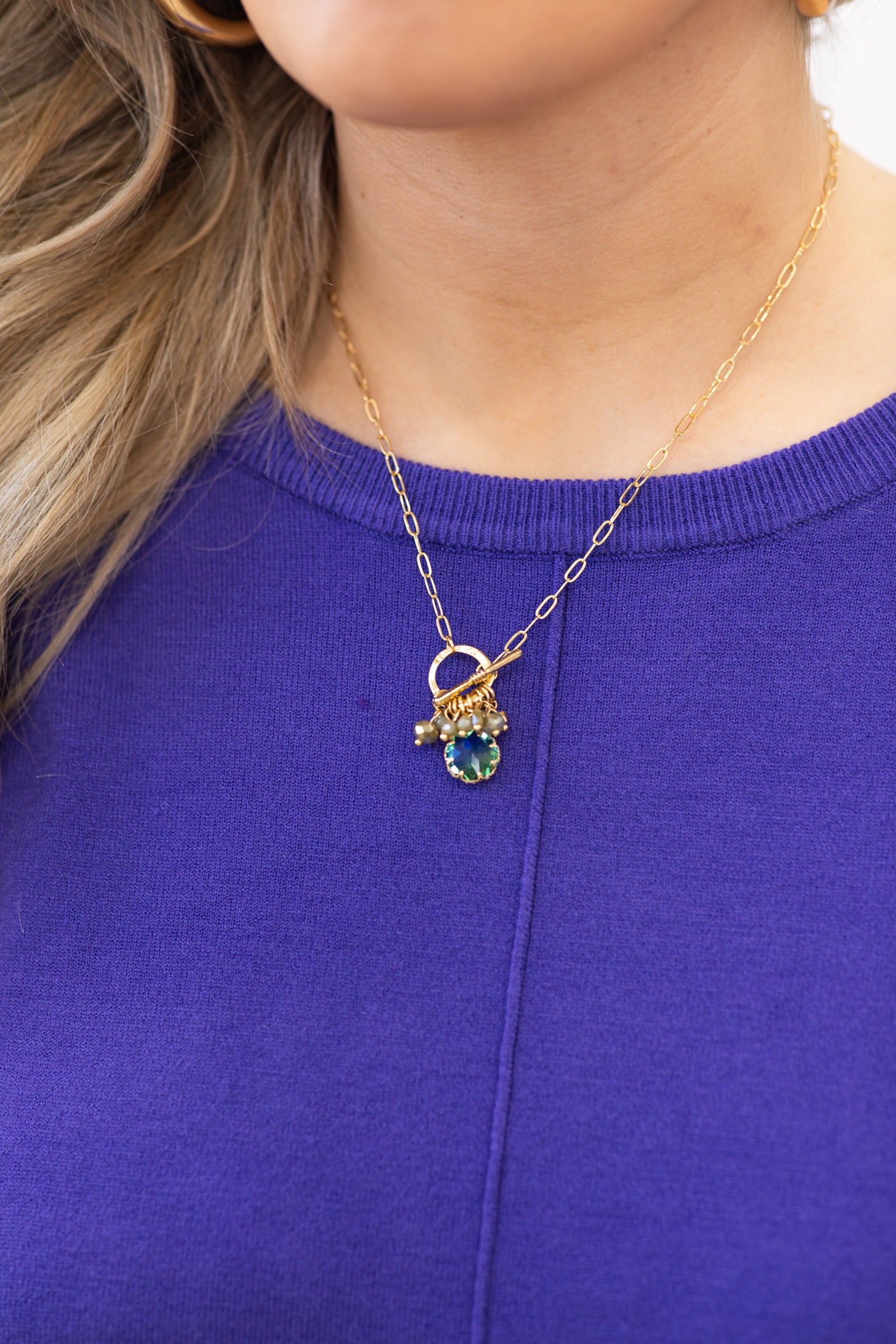 Green Multi Charm Necklace