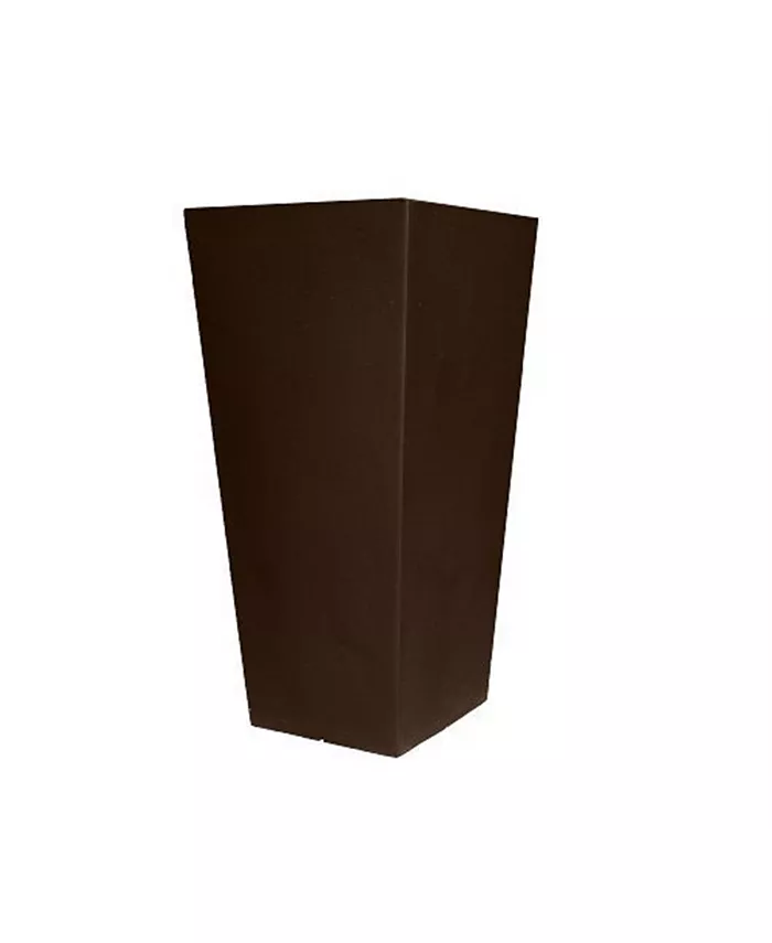 Tusco Products Cosmopolitan Tall Square Garden Planter Espresso 26.25