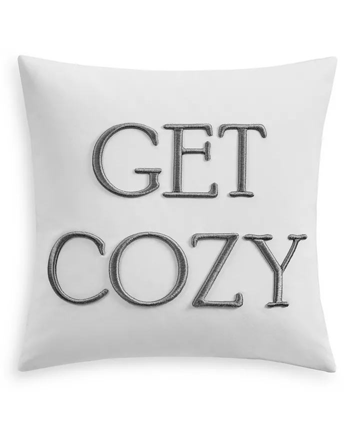 Charter Club Get Cozy Embroidered Decorative Pillow， 16