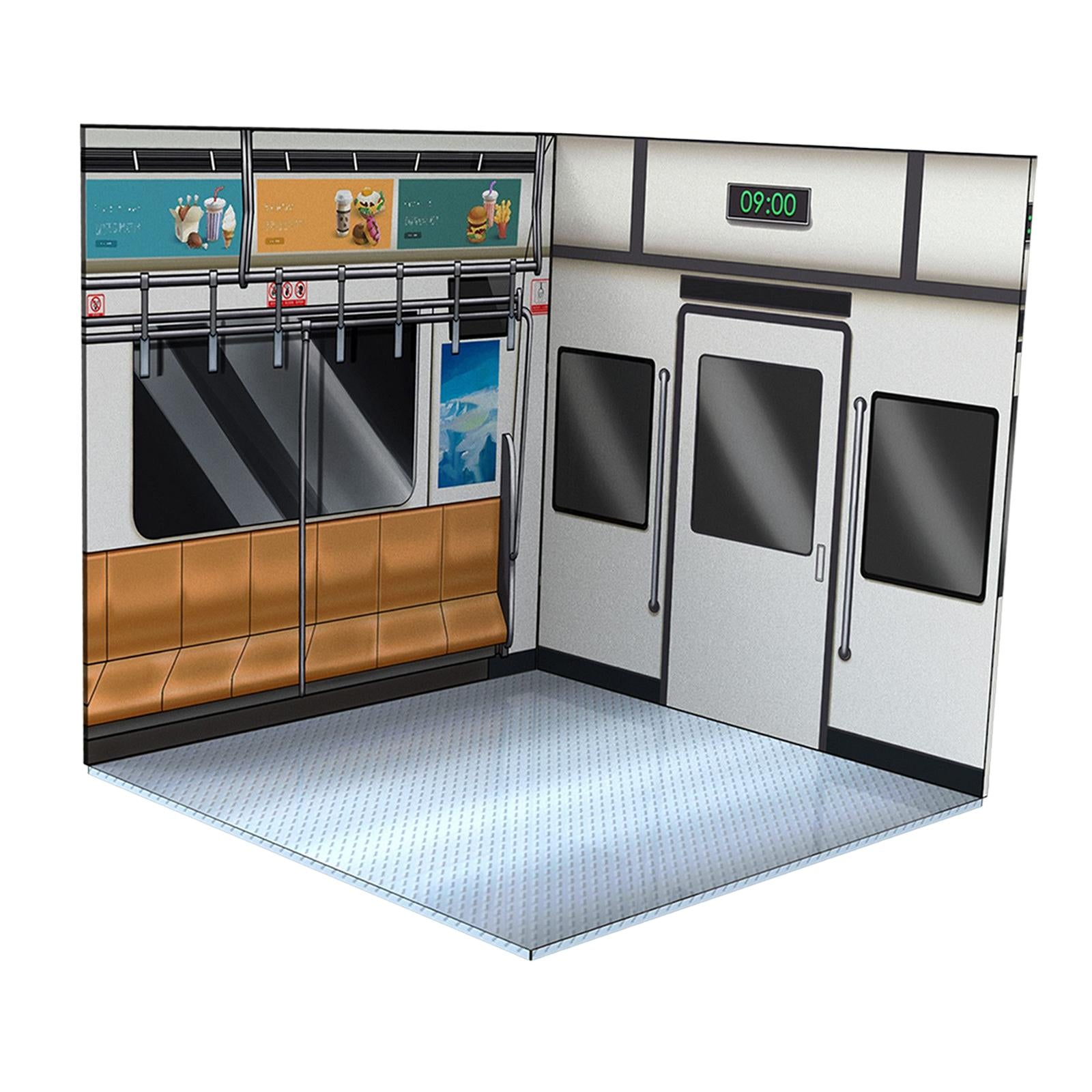 1/12 Scale Backdrop Decoration Storage Layout Organizer Display Stand Background for 1:12 Figures Dolls Storage and Display Metro