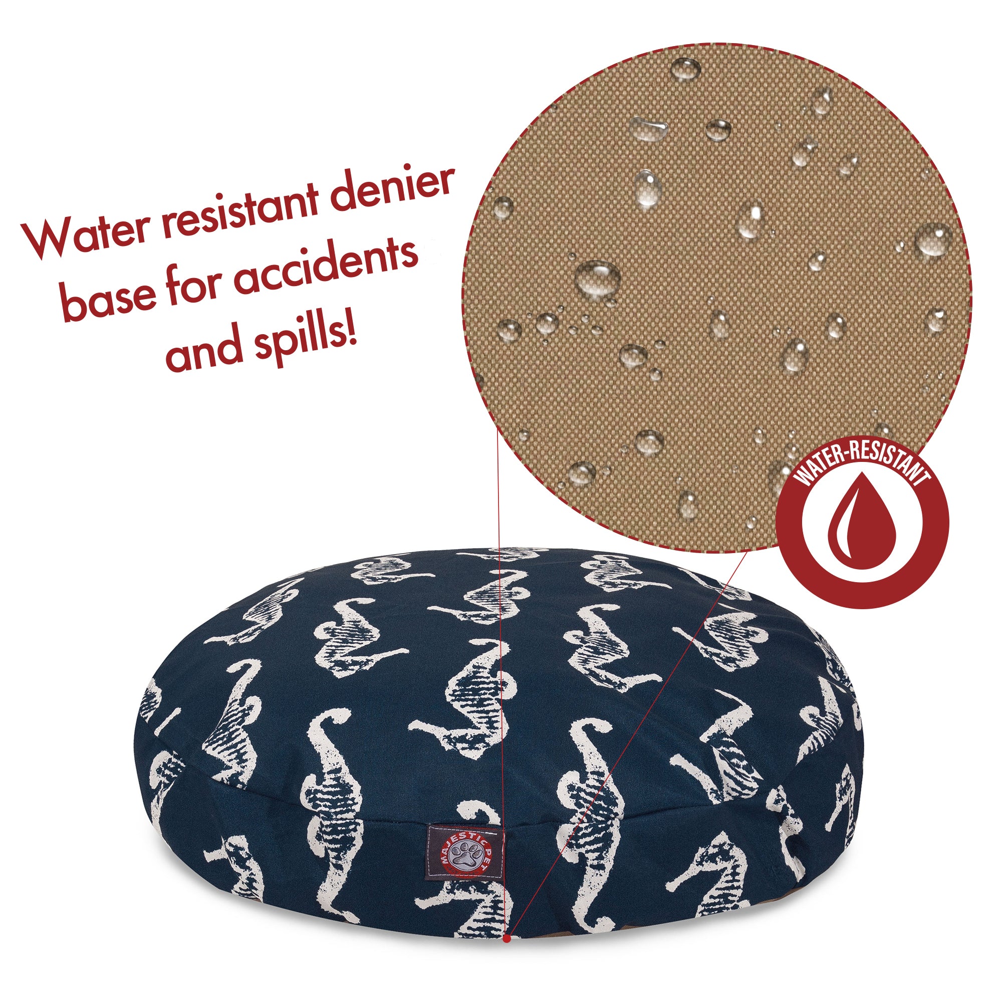 Majestic Pet | Sea Horse Round Pet Bed For Dogs， Removable Cover， Navy， Small