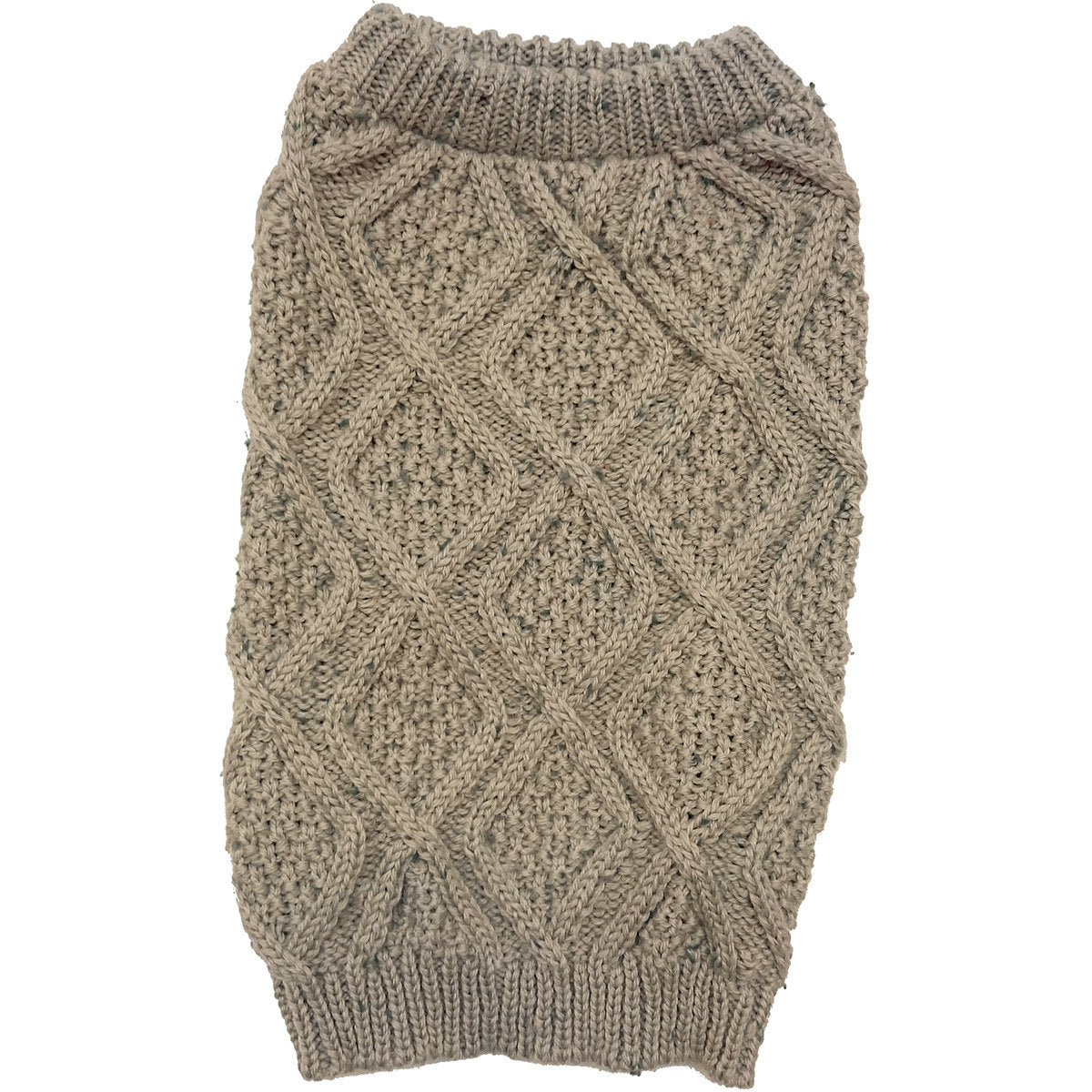 Fashion Pet Fisherman Sweater-Taupe Extra Extra Large