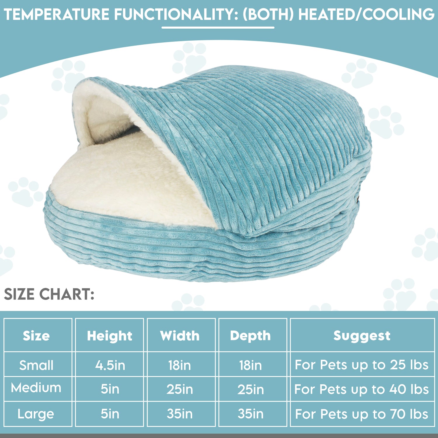 Precious Tails Plush Corduroy And Sherpa Lined Pet Dog Bed