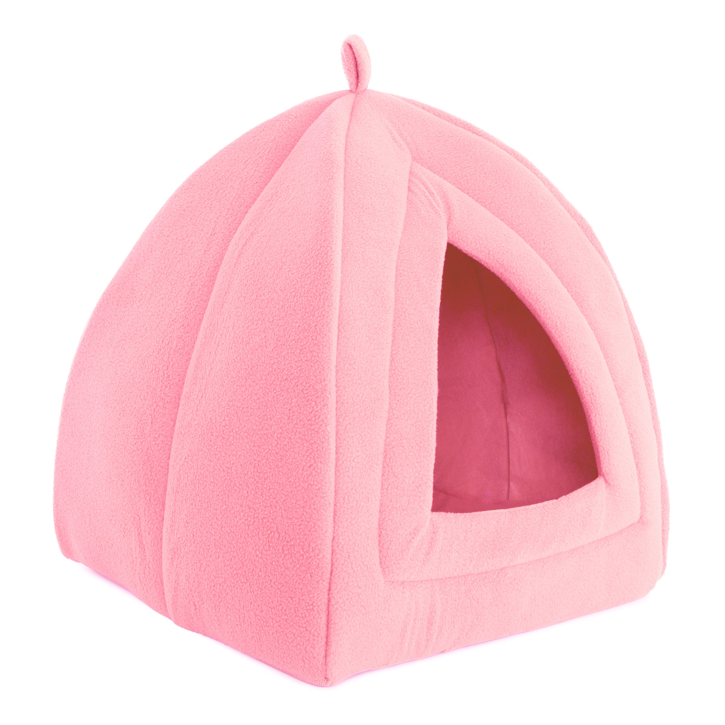 Cat House - Indoor Bed with Removable Foam Cushion - Pet Tent for Puppies， Rabbits， Guinea Pigs， Hedgehogs， and Other Small Animals by PETMAKER (Pink)