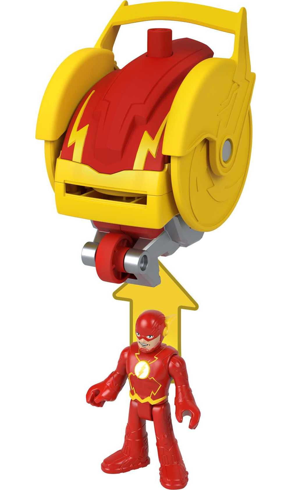 Imaginext DC Super Friends Head Shifters The Flash and Speed Force Cycle Figure Set， 4 Pieces