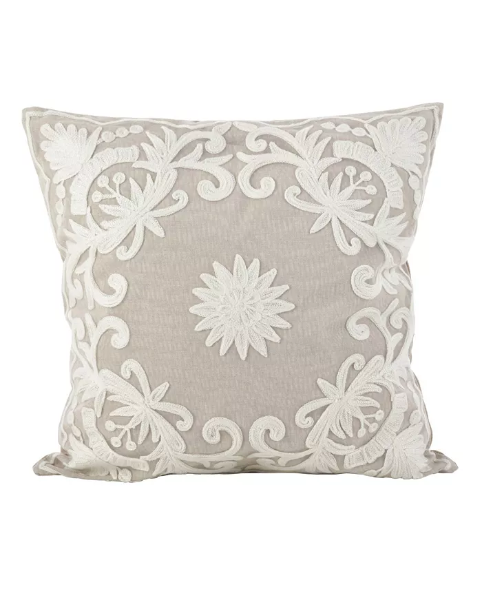 Saro Lifestyle Embroidered Decorative Pillow， 18