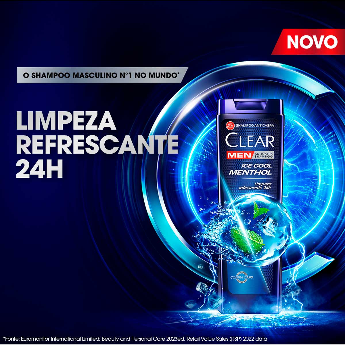 Shampoo Anticaspa Clear Men Ice Cool Menthol 400ml