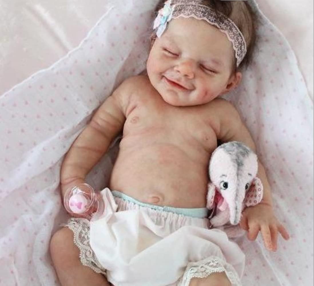 Reborn Baby Dolls, 18" Realistic Newborn Baby Dolls Girl with Soft Vinyl Silicone Full Body, Lifelike Sleeping Baby Dolls for Girls, Reborn Baby Doll Gift Set for 3+ Year Old Kids