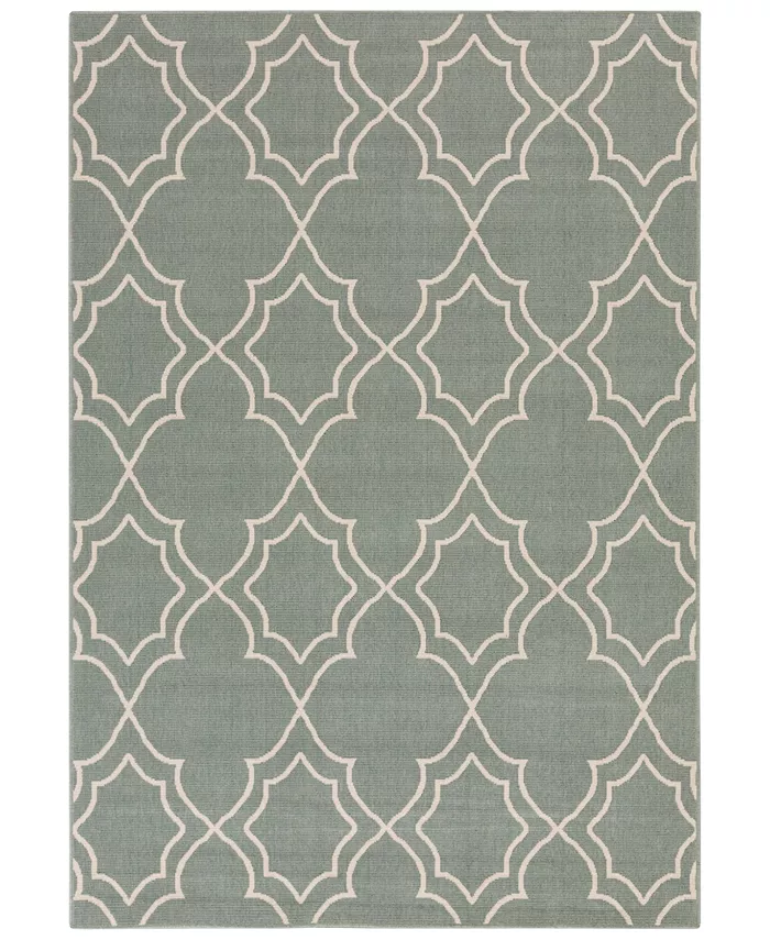 Surya Alfresco ALF-9589 Sage 6' x 9' Area Rug， Indoor Outdoor