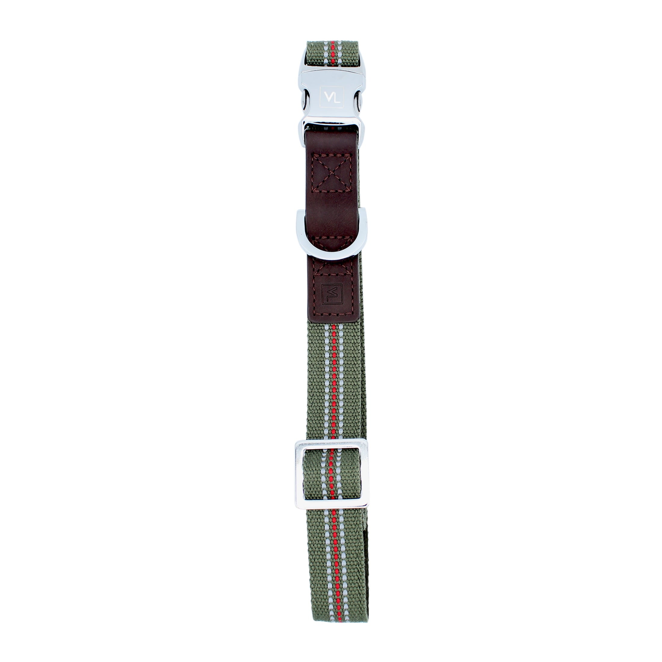 Vibrant Life Premium Dog Collar， Olive， Medium