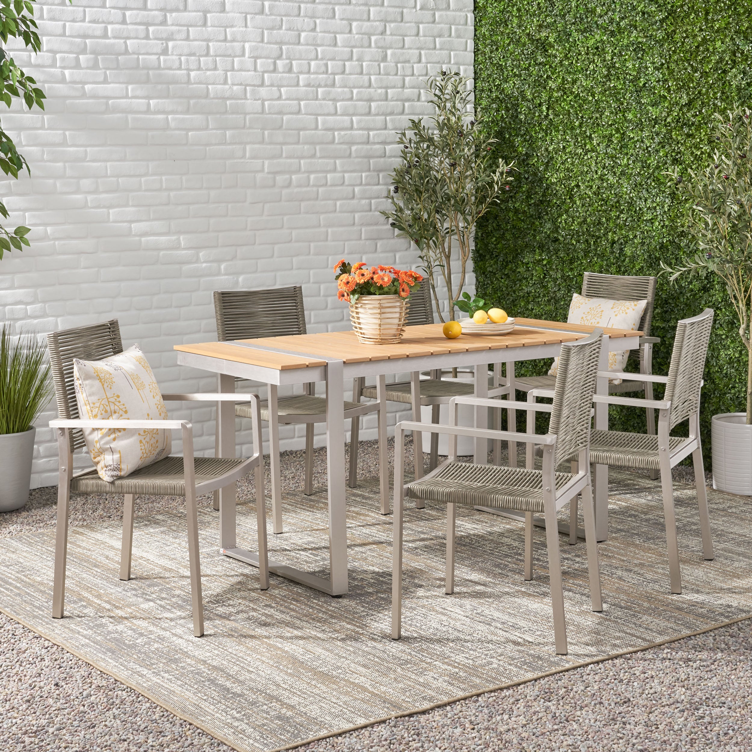 Quay Outdoor 7 Piece Aluminum Dining Set