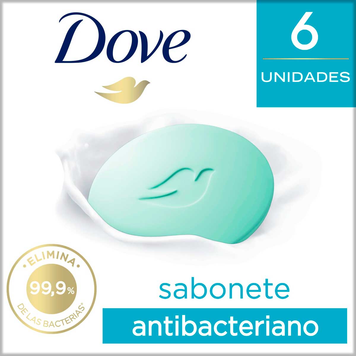 Pack Sabonete Barra Antibacteriano Dove Cuida & Protege Envoltorio 6 Unidades 90g Cada Leve Mais Pague Menos