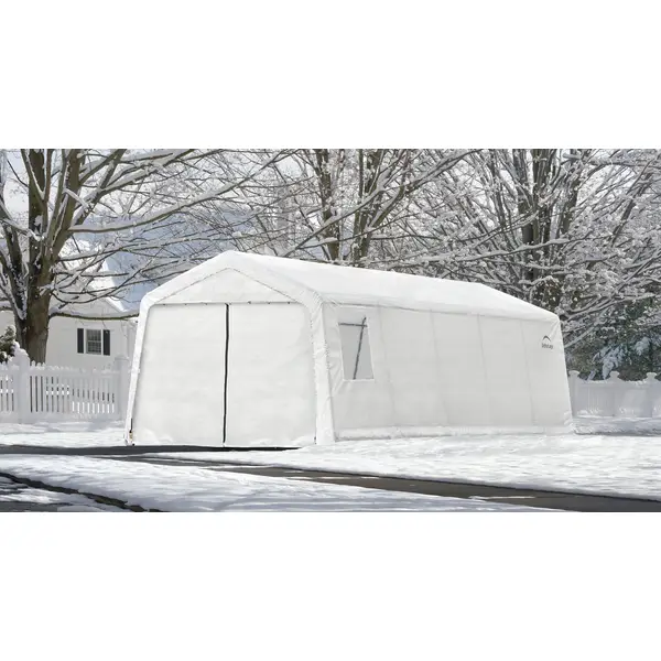 ShelterLogic 11' x 20' x 8' Northern Shelter Peak with Curtain