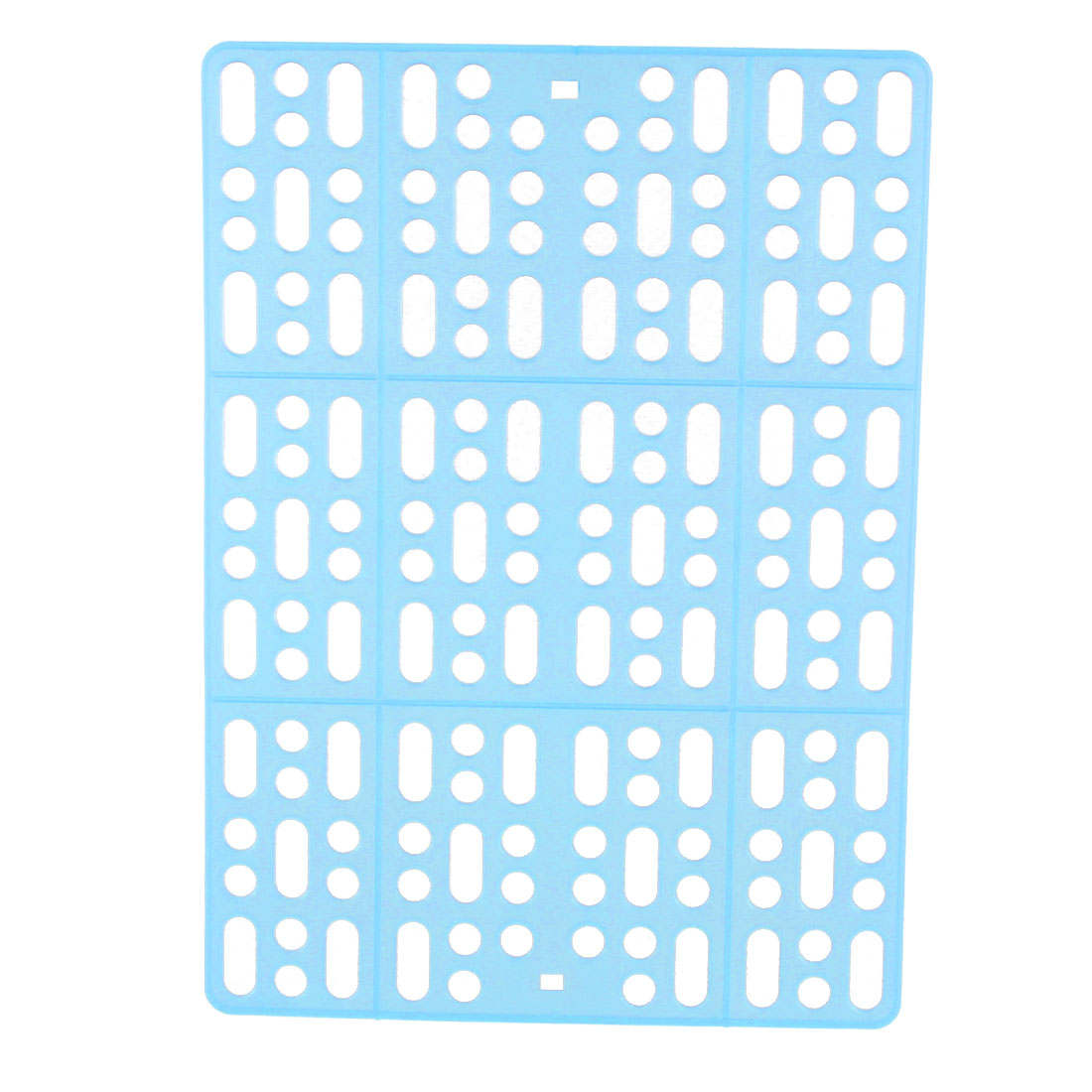 Unique Bargains Cage Plastic Hole Design Pet Foot Claw Paw Protecting Mat Pad Blue 34 x 24.5cm