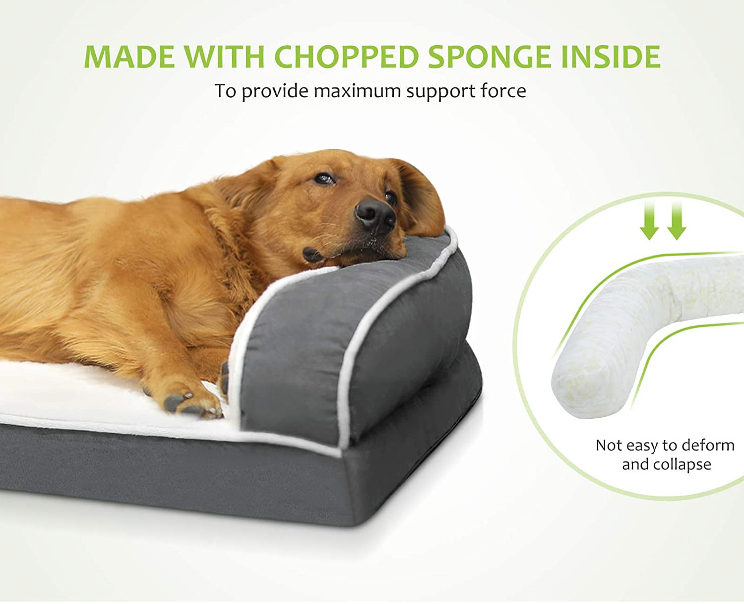 Pecute Dog Bed， Orthopedic Dog Bed， Large Pet Bed Couch Removable Cover