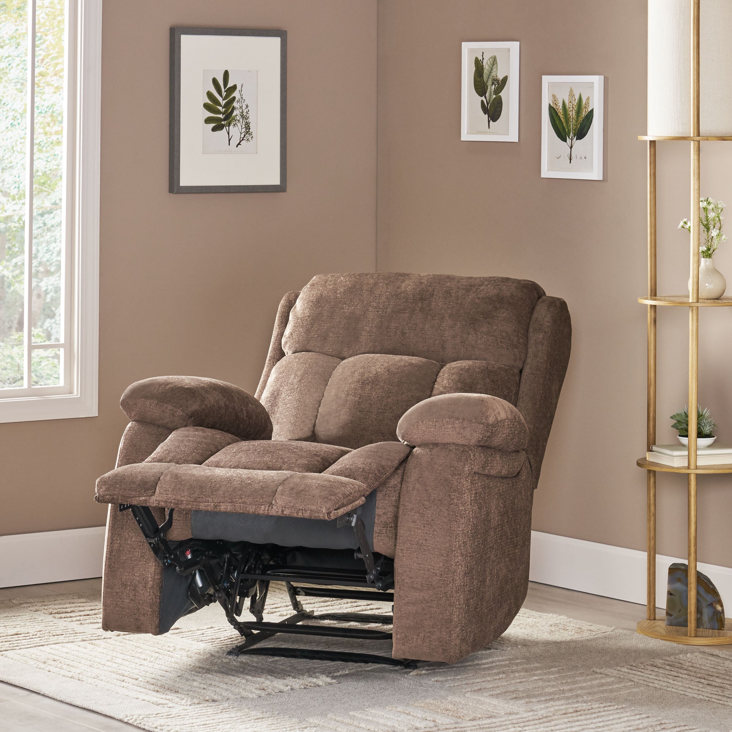 Lexie Contemporary Pillow Tufted Massage Recliner