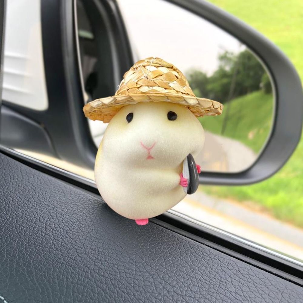 1pc Cute Statues Stealing Hamster Vehicle Interior Decor Car Accessories Auto Decorative Supplies Figurine Toy Auto Dashboard Model Hamster Action Figure Hamster Model Toy Car Oranments YELLOW EGUSI