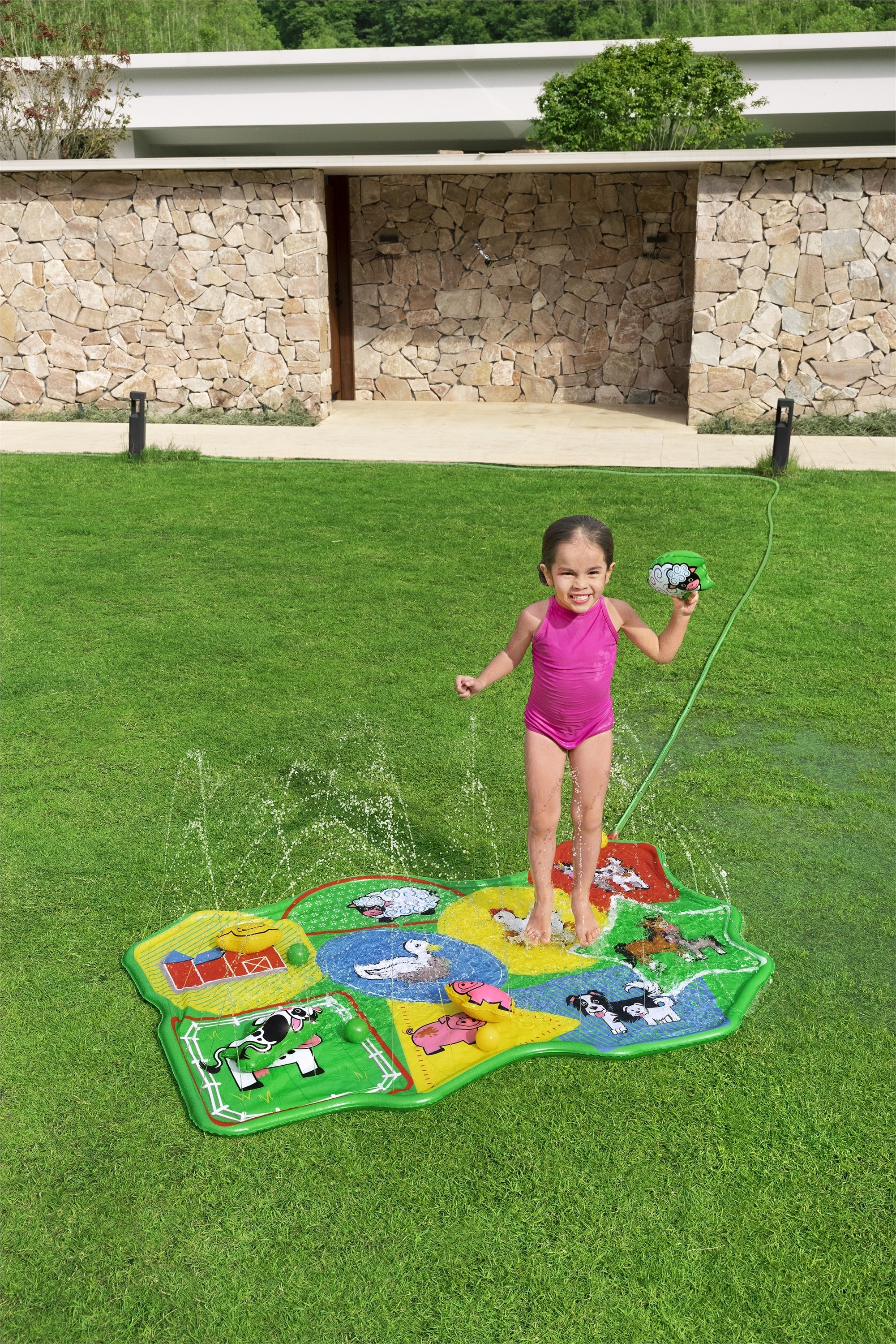 H2OGO! Lil' Barnyard Babies Toddler Multicolor Sprinkler Splash Pad 65 in. x 44 in.