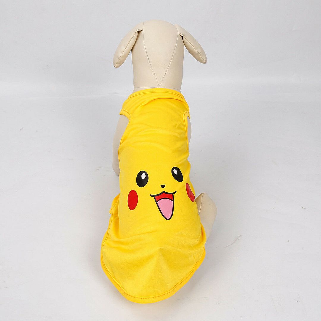 Cute Pokemon Logo t-Shirt Yellow Pokemon Design Shirt FOR SMALL DOGS Small Dog Sweater (XS)