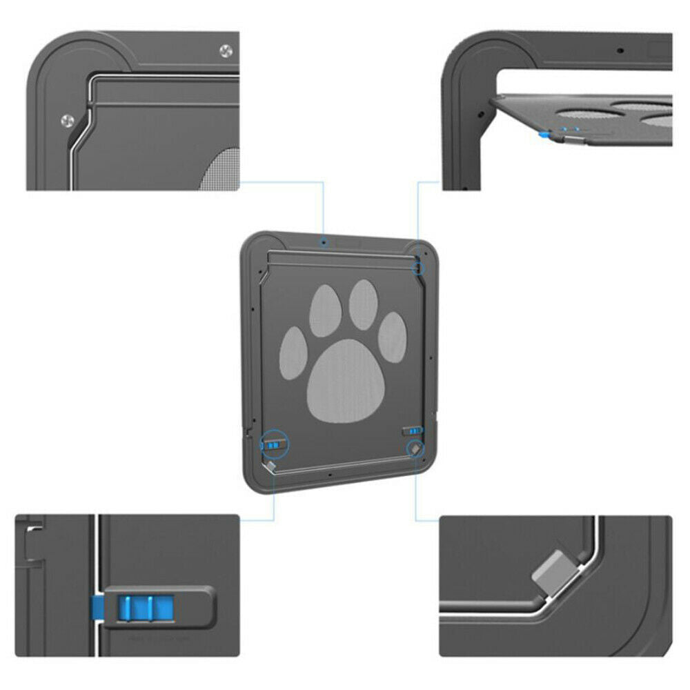 CNCEST 9.45*11.42 inch Pet Cat Puppy Dog Magnetic Lock Safe Anti-Bite Flap Door Animal Gate Large