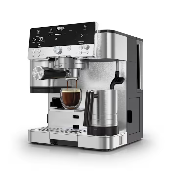 Ninja LUXE CAFÉ Premier Series, máquina de expresso, máquina de café a gotas e cerveja rápida a frio, moinho integrado, manuseio assistido, batedor mãos livres.