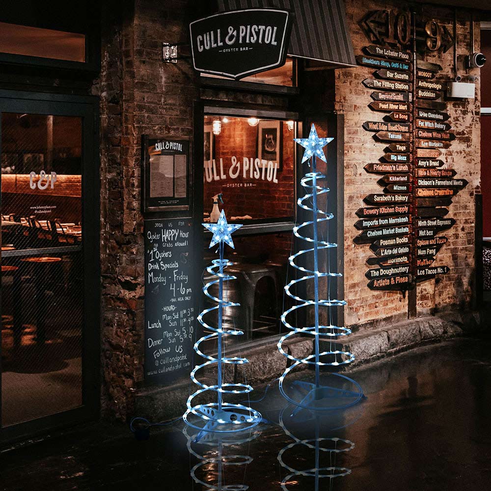 Yescom Lighted Spiral Christmas Trees 6' 4' 3' Battery Powered