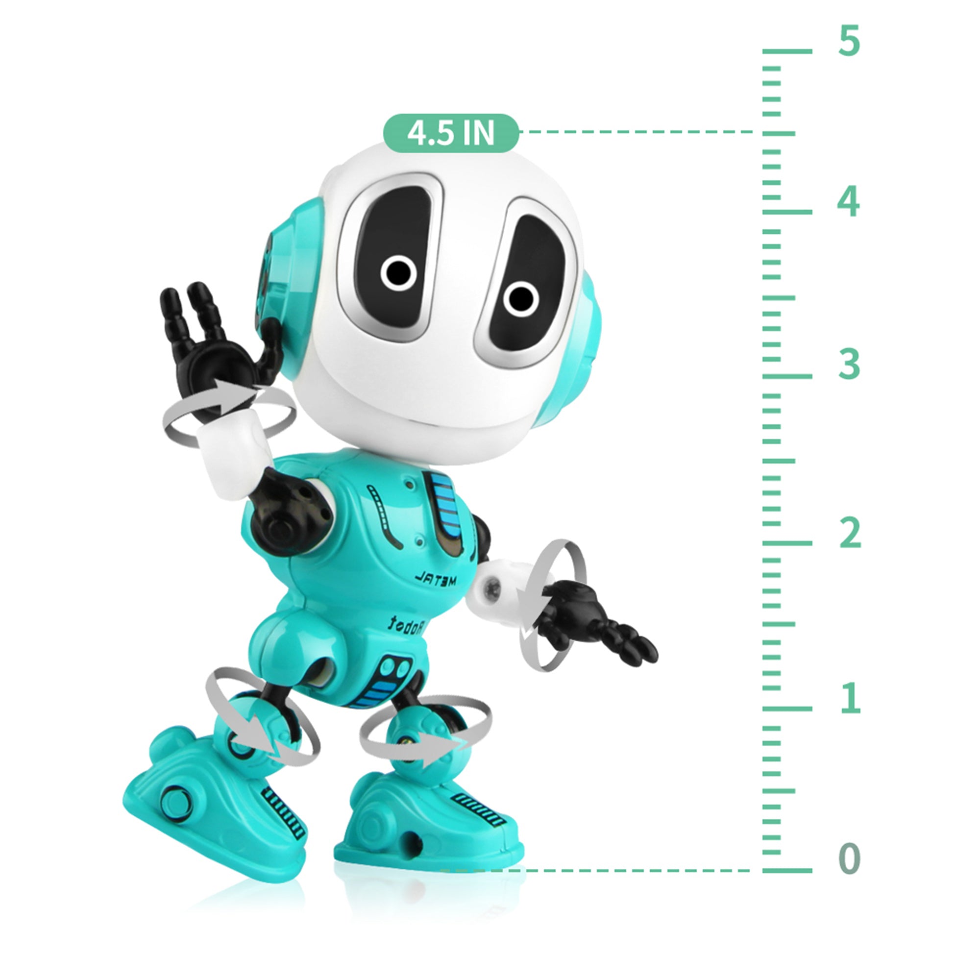 Wupuaait Rechargeable Talking Robot Toy for 3-9 Y Kids with Touch Sensitive Led， Blue