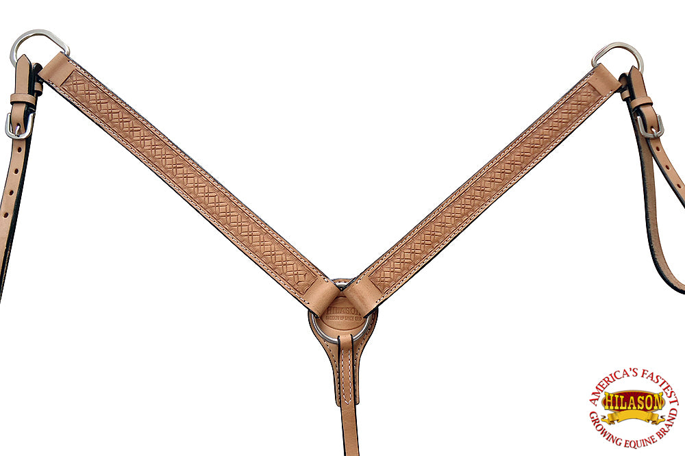 21BH Western Horse Breast Collar Tack American Leather Hand Tool Hilason