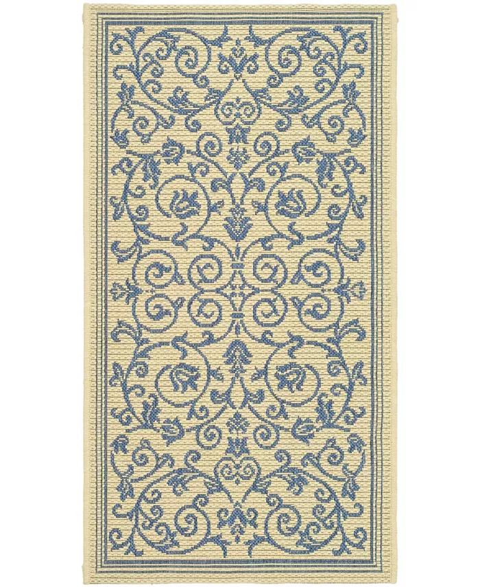 Safavieh Courtyard Natural and Blue Outdoor Area Rug Collection